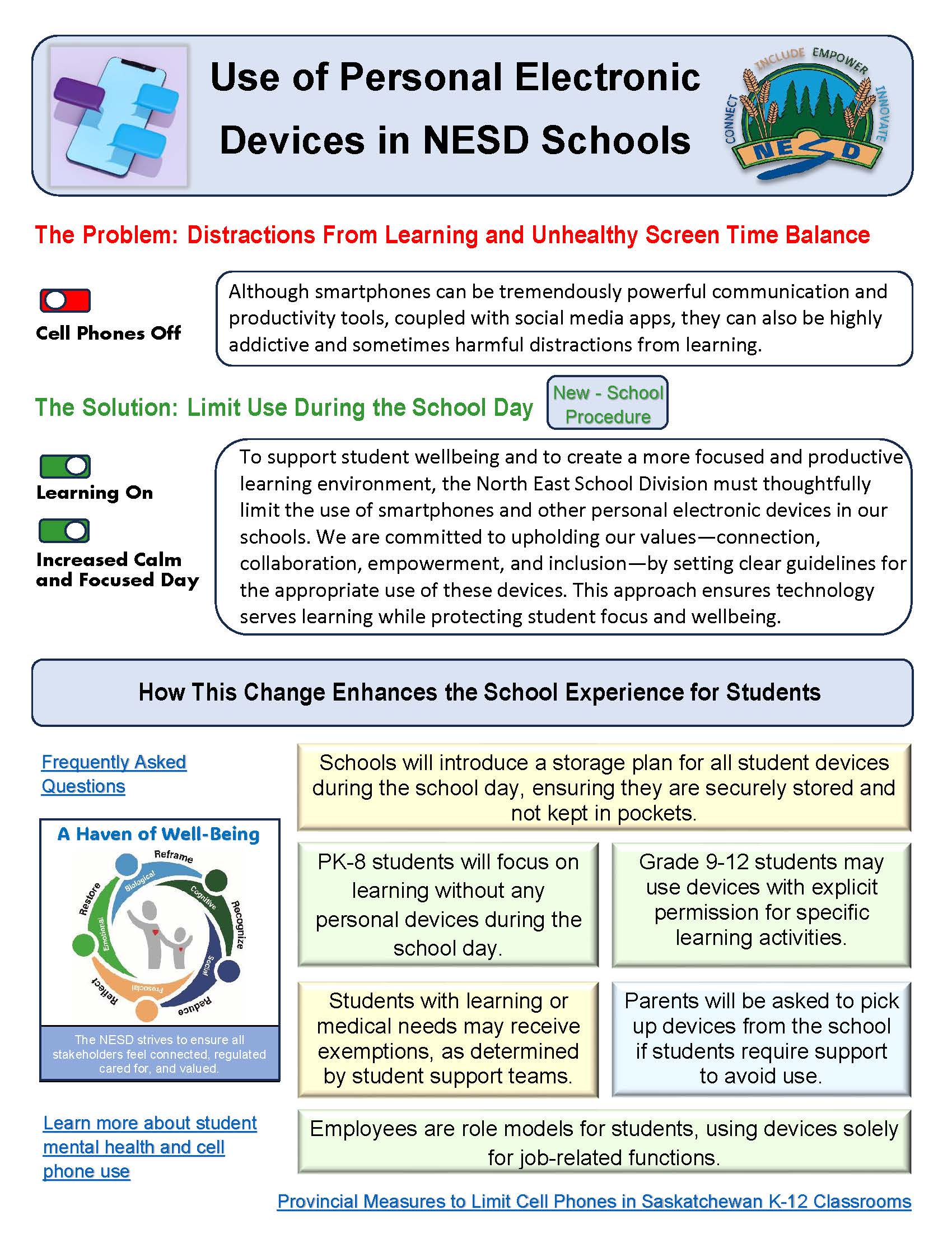 Use of Personal Electronic Devices in NESD Schools